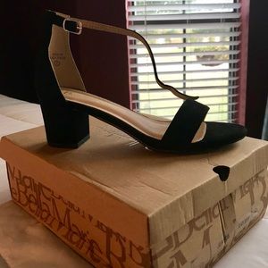 Bella Marie black suede low heels.
